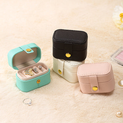 Mini Travel Jewellery Organizer – Faux Leather Portable Case for Rings, Earrings