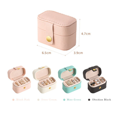Mini Travel Jewellery Organizer – Faux Leather Portable Case for Rings, Earrings
