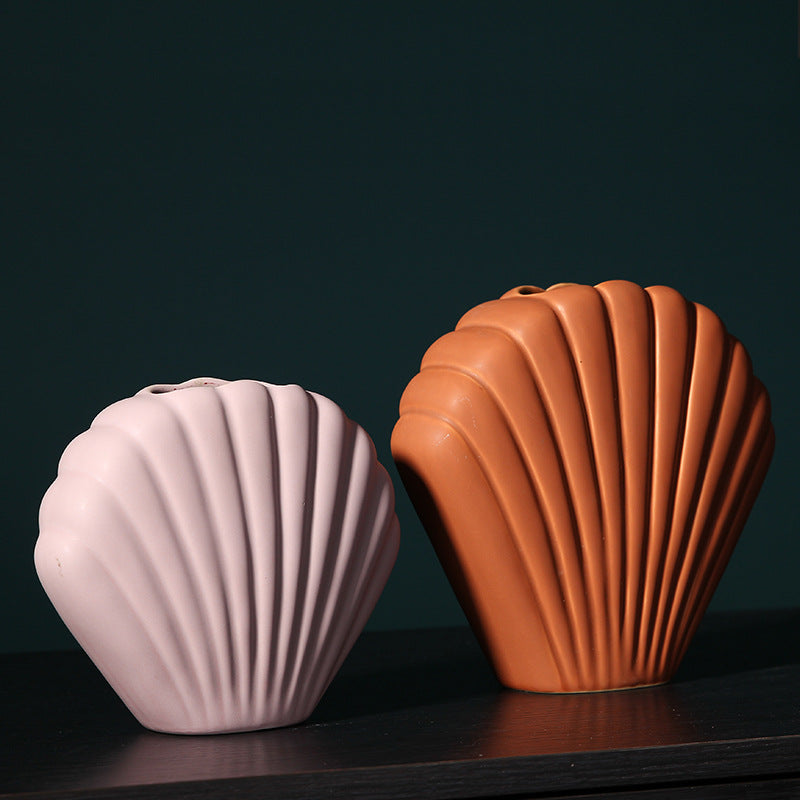 Nordic Morandi Shell Ceramic Vase