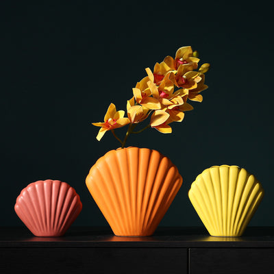 Nordic Morandi Shell Ceramic Vase