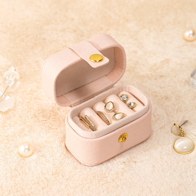 Mini Travel Jewellery Organizer – Faux Leather Portable Case for Rings, Earrings