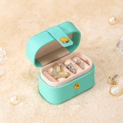 Mini Travel Jewellery Organizer – Faux Leather Portable Case for Rings, Earrings