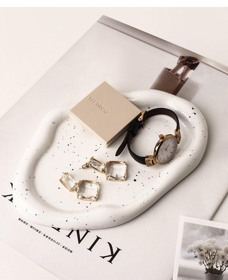 Trinket Dish, Home décor, Minimalistic, Chrome, Mirrored, Trinket, Key holder plate.