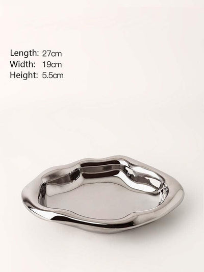 Trinket Dish, Home décor, Minimalistic, Chrome, Mirrored, Trinket, Key holder plate.